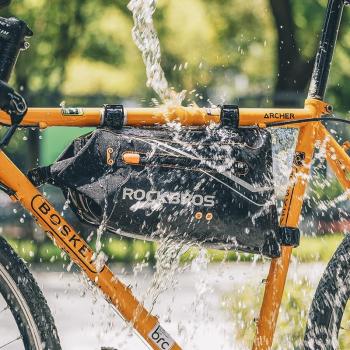 Preview: 30120016001 ROCKBROS Bicycle Frame Bag Waterproof Bike Bag Frame 3.5L Triangle Bag Black for Mountain Bike Road Bike